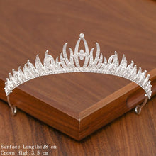 Load image into Gallery viewer, Bridal Tiara Hair Crown Wedding Hair Accessories For Women Silver Color Crown For Bridal Crowns And Tiara Women Accessories Gift
