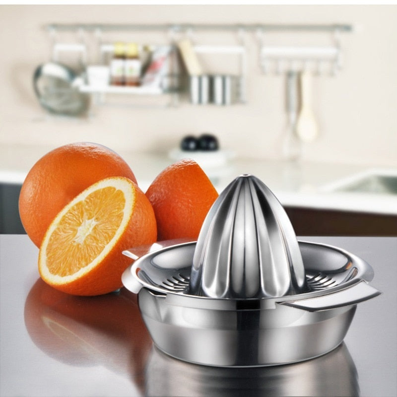 Portable lemon orange manual fruit juicer 304 stainless steel kitchen accessories tools citrus 100% raw hand pressed juice maker