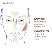 Load image into Gallery viewer, FOCALLURE Cosmetics Highlighter For Face Bronzer Illuminator Contouring Matte Shimmer Long Lasting Professional Powder Makeup