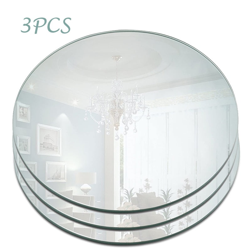 200mm Round Mirror Acrylic Tray for Wedding Decorations Decor Candle Tray Plate Baby Shower Parties Centerpieces 2mm thickness