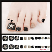Load image into Gallery viewer, False Toe Nails Summer Full Coverage Nail Art Pattern Removable Stickers With Glue 24pcs