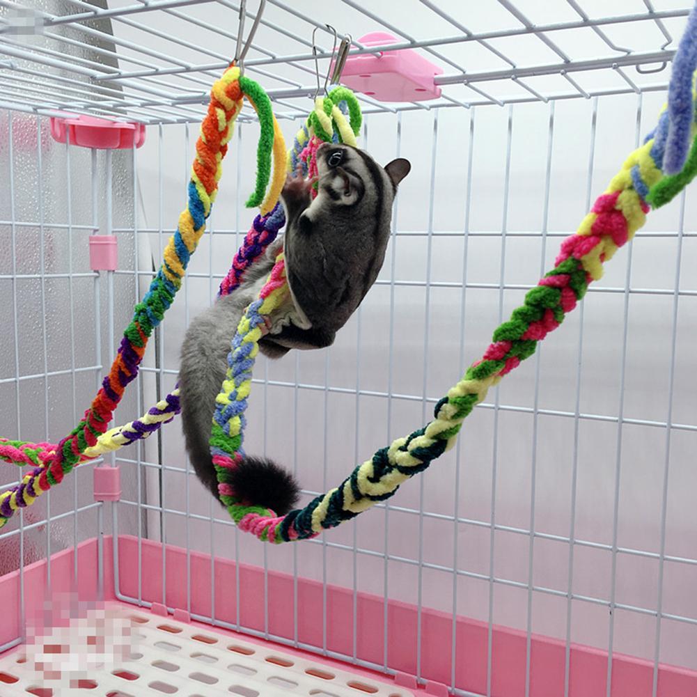 Climbing Cotton  Rope Toy For Hamster Sugar Glider Small Parrot Swing Hammock Pet Toy