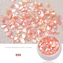 Load image into Gallery viewer, 1 Box Candy Colorful Shell Gravel Flakes Nail Art Decorations 3D Irregular Natural Shell Slices Fall Winter Manicure Accessories