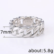 Load image into Gallery viewer, 2021 Chain Rings for Women Punk Golden Silvery Ring Men Jewelry Female Engagement Ring Vintage Male 7Mm Wedding Rings Gifts New