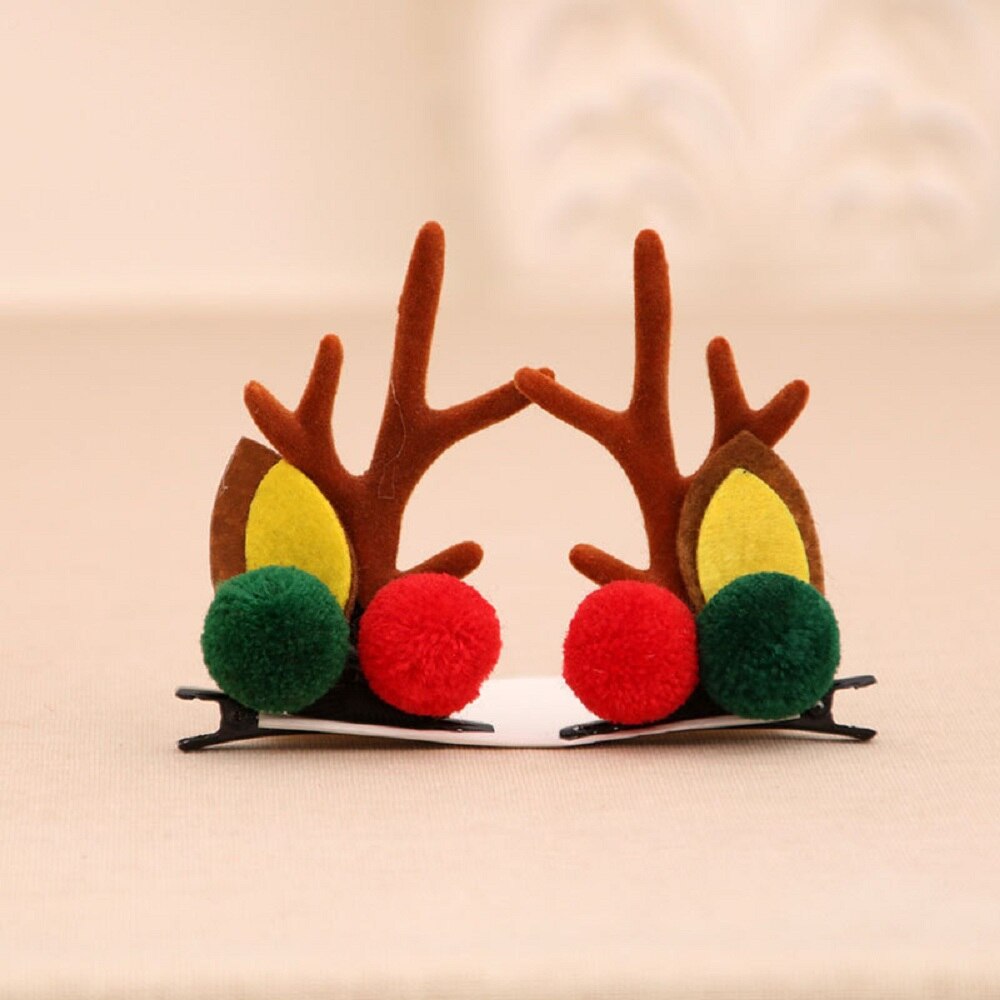 1/2pcs Cute Deer Ear Hairpins Christmas Barrettes Hair Decorationd Beautiful Deer Antlers Hair Clips Hair Accessories Girls Gift