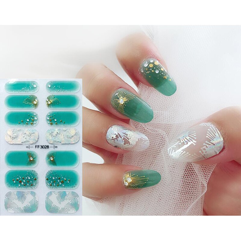 Nail Decoration Colorful Nail Stickers Watercolor Style Nail Art Stickers Designed Nail Strips Designer Nail Decals Creative
