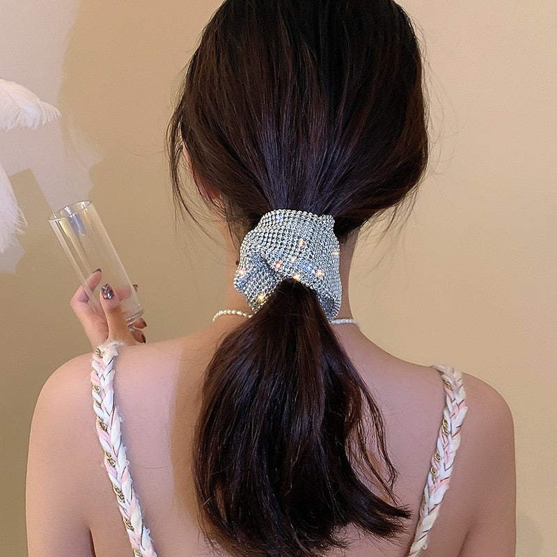 Bilandi Hotest Woman Girls Fashion Ties Headwear Shiny Rope Ring Elastic Hairband Ponytail Holder Hair Accessories