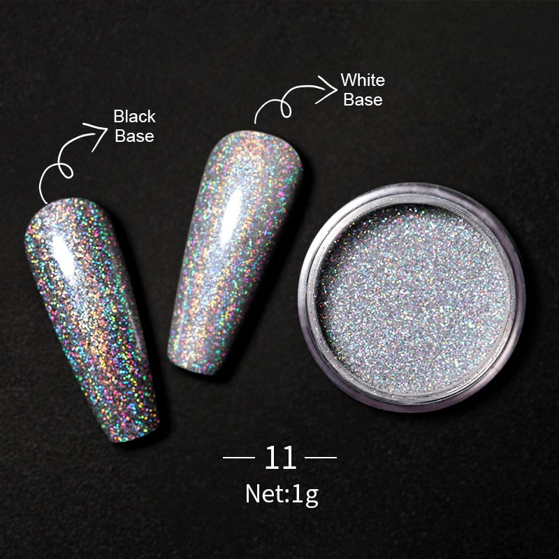 1 Box Reflective Nail Powder UV Gel Polish Chrome Iridescent Glitter Pigment Crystal Sequins Nails Art Decoration