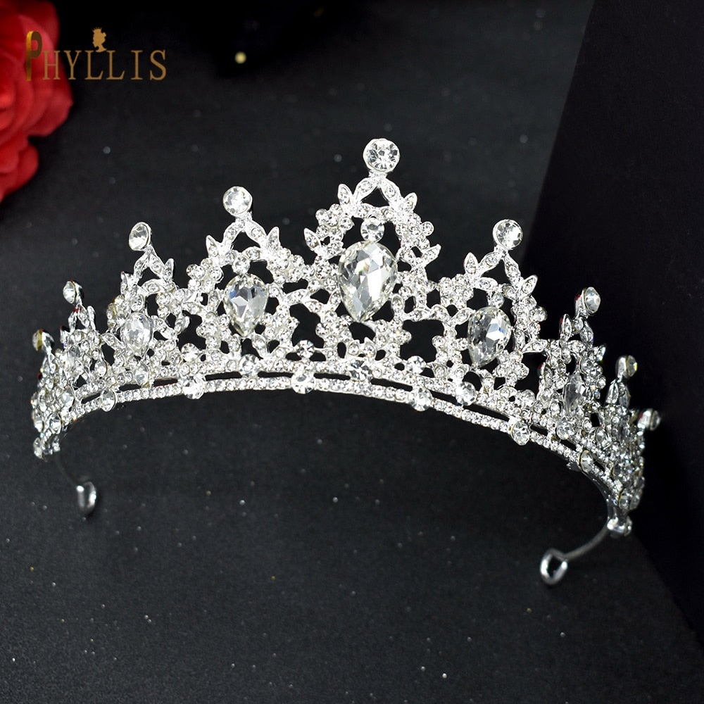 A213 Zircon Wedding Round Crown Luxury Diadem Headband Rhinestone Headpiece Bridal Headwear King Tiaras Princess Hair Jewerly