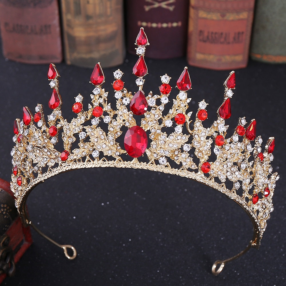 Vintage Baroque Headbands Purple Crystal Tiaras Crowns Bride Noiva Headpieces Bridal Wedding Party Hair Jewelry Rhinestone Crown