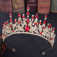 Load image into Gallery viewer, Vintage Baroque Headbands Purple Crystal Tiaras Crowns Bride Noiva Headpieces Bridal Wedding Party Hair Jewelry Rhinestone Crown