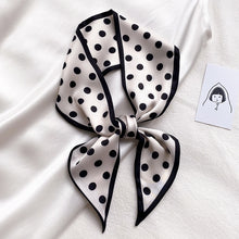 Load image into Gallery viewer, 8 Colors Female Spain Silk Neck Scarf Luxury Polka Dot Hair Tie Scarves Foulard Head Band Shawls and Wraps Neckerchief Bandanas