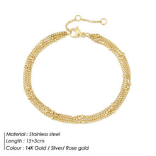 Load image into Gallery viewer, JUJIE 316L Stainless Steel Ball Chain Bracelet For Women Simple Gold Layered Thin Beads Bracelets Jewelry Wholesale/Dropshipping