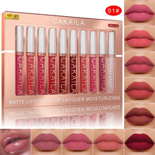 Load image into Gallery viewer, 10-Pack Matte Liquid Lip Gloss Nude Lipstick Long Lasting Non-stick Cup Makeup Not Fade Lip Glaze Kit Gifts