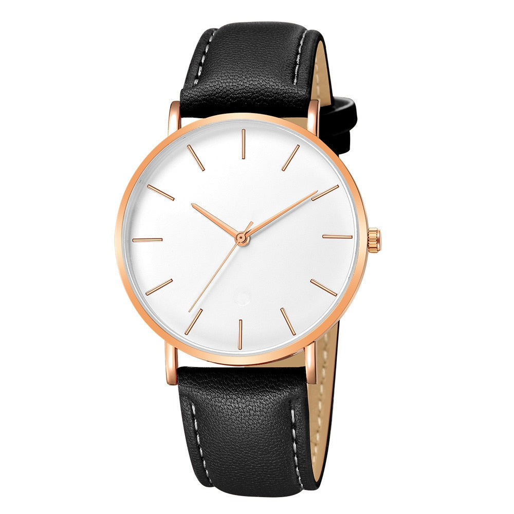 Luxury Men&#39;s Watch 2019 New Fashion Simple Leather Gold Silver Dial Men Watches Casual Quartz Clock Relogio Erkek Kol Saati