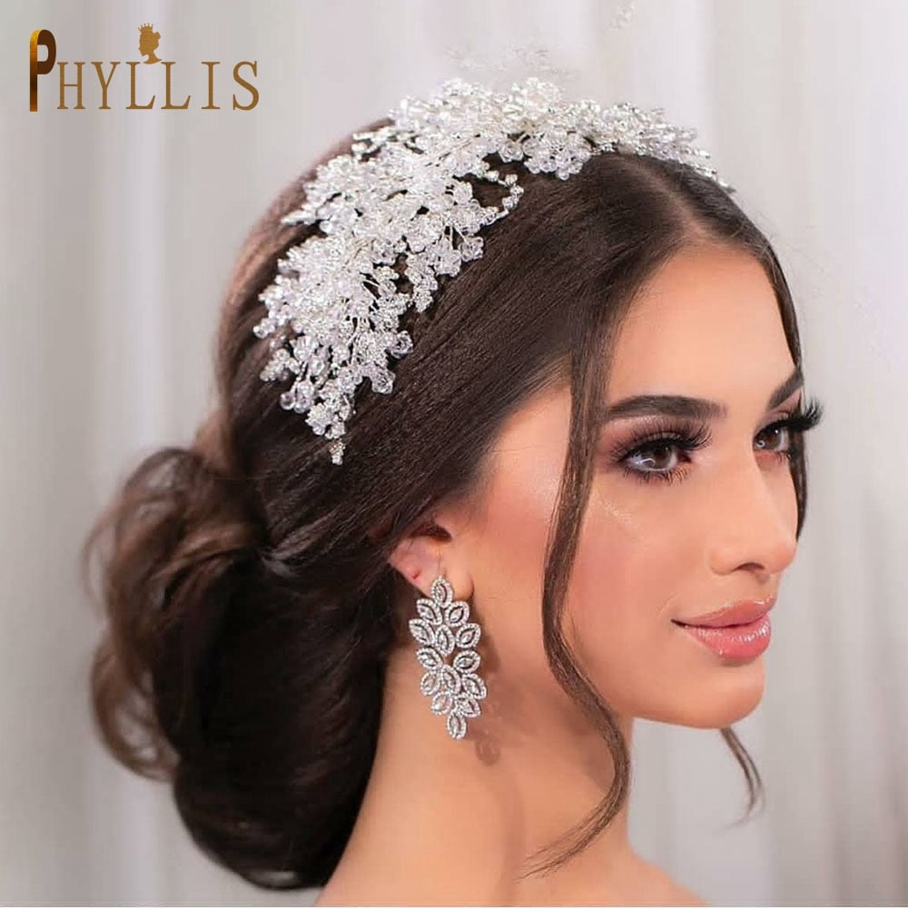 A315 Crystal Bridal Headdress Design Headpiece for Women Tiaras Wedding Headbands Pageant Prom Wedding Hair Jewelry Queen Crown