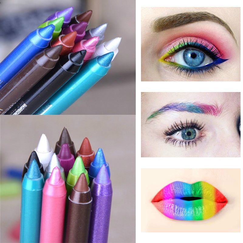 1 Pcs SELL Charming Women Longlasting Waterproof Eye Liner Pencil Pigment Silver Color Eyeliner Cosmetic Makeup Beauty Tools