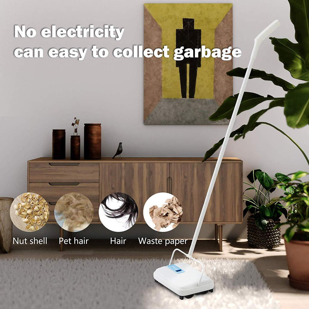 Eyliden Carpet Floor Sweeper Cleaner Hand Push Automatic Broom for Home Office Carpet Rugs Dust Scraps Paper Cleaning with Brush
