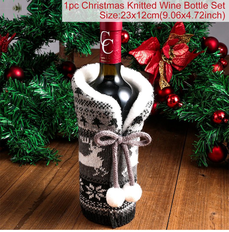 FengRise Christmas Decorations for Home Santa Claus Wine Bottle Cover Snowman Stocking Gift Holders Xmas Navidad Decor New Year