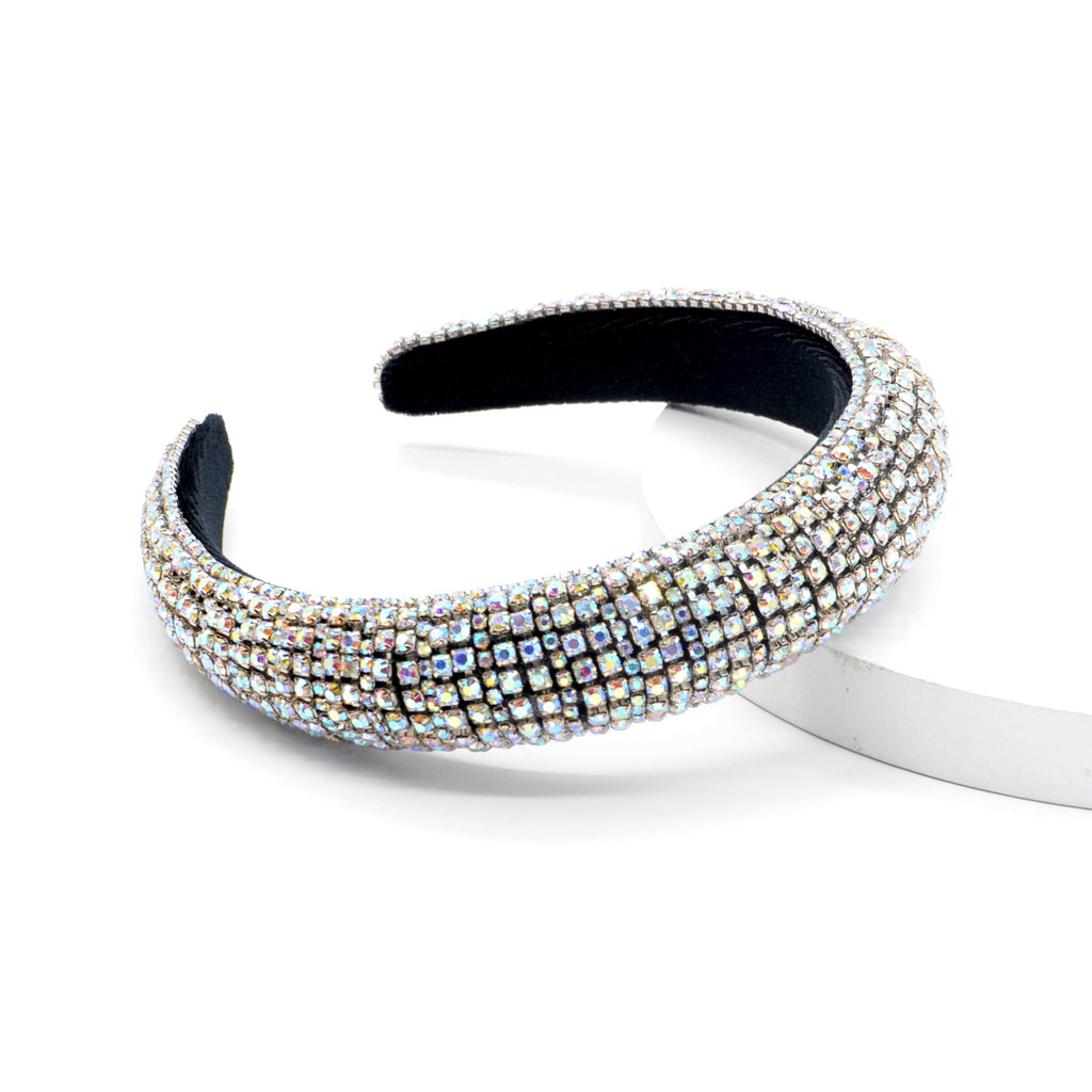 Luxury Sparkly Full Crystal Pearl Baroque Hairband Padded Rhinestone Princess Headband For Headdress Birthday Hair Jewelry482