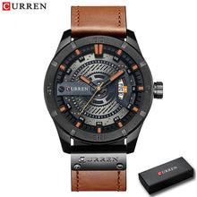 Load image into Gallery viewer, Luxury Watch Brand CURREN Men Military Sports Watches Men&#39;s Quartz Date Clock Man Casual Leather Wrist Watch Relogio Masculino