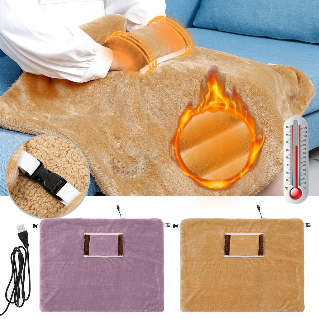 60×90cm USB Electric Heated Blanket Throw On Shoulder Cold Protection Temperature Winter Warmer Electric Heated Blanket