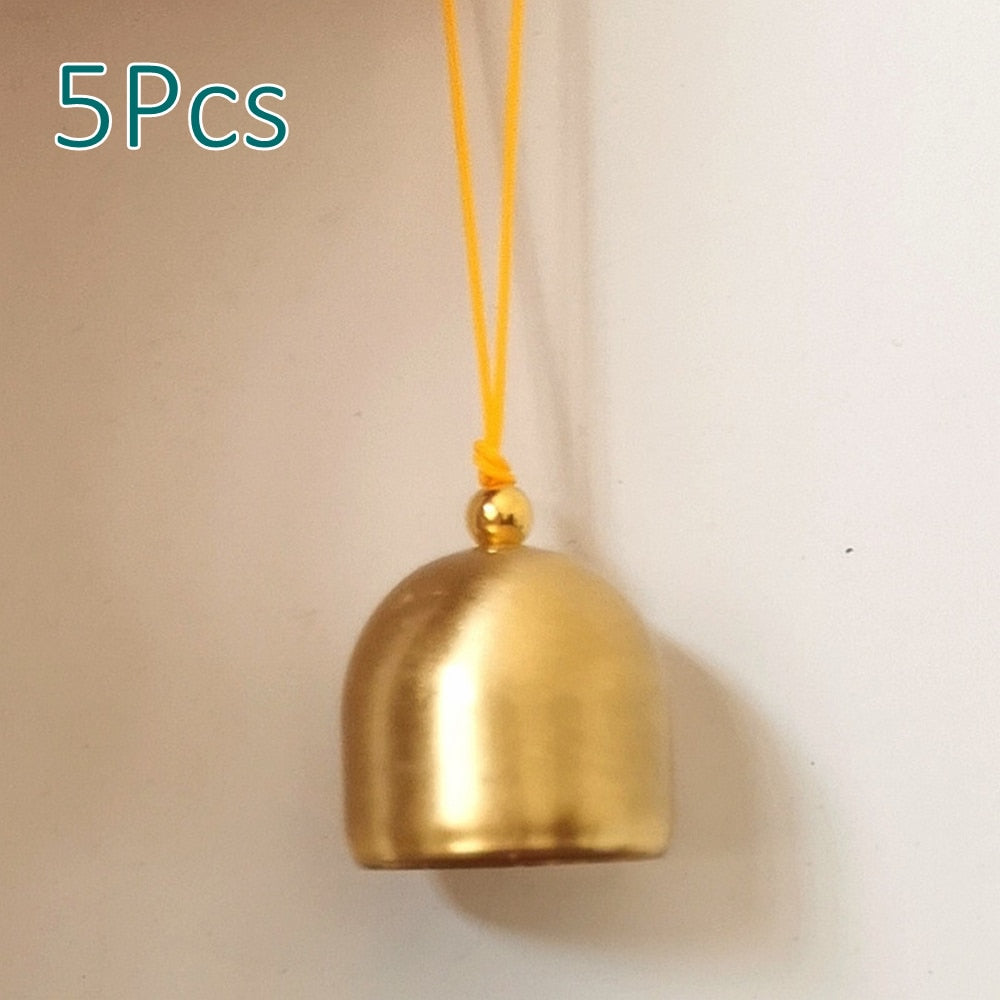 5Pcs Christmas Metal Small Bell Tree Pendant Decoration Xmas Party Wind Chimes DIY Material Crafts Accessories