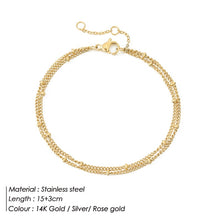 Load image into Gallery viewer, JUJIE 316L Stainless Steel Ball Chain Bracelet For Women Simple Gold Layered Thin Beads Bracelets Jewelry Wholesale/Dropshipping