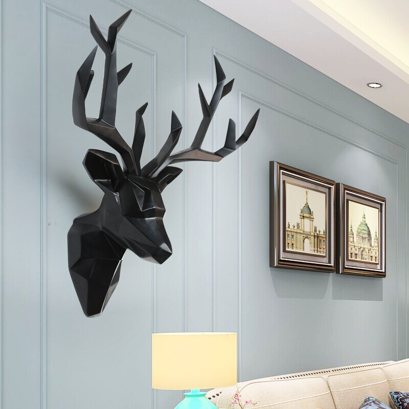 Large Size Wall Hanging 3D Animal Decoration,Home Living Room Bedroom Office Wall Decor,Deer Head Statue,Stag Head Sculpture