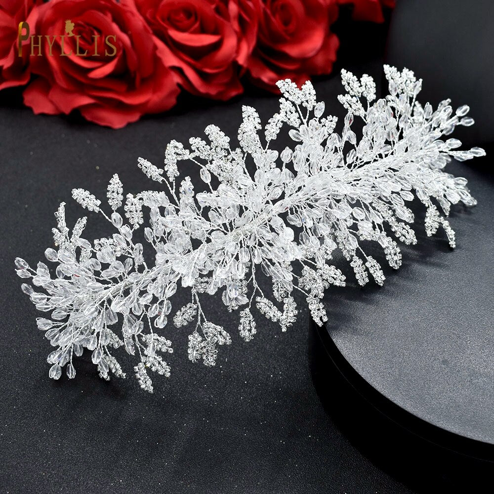 A315 Crystal Bridal Headdress Design Headpiece for Women Tiaras Wedding Headbands Pageant Prom Wedding Hair Jewelry Queen Crown