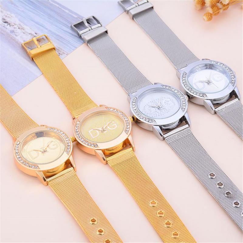 Ladies Luxury Gold Stainless Steel Mesh Quartz Watch 2021 Europe And The United States Latest Fashion Luxury Style Watch