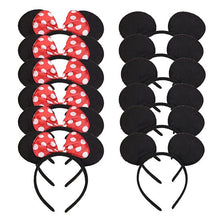 Load image into Gallery viewer, 12pcs Mouse Ears Headband Women Festival Headband Black Sequin Pink Hallowee Birthday Party Gift Kid Mom Hair Accessories