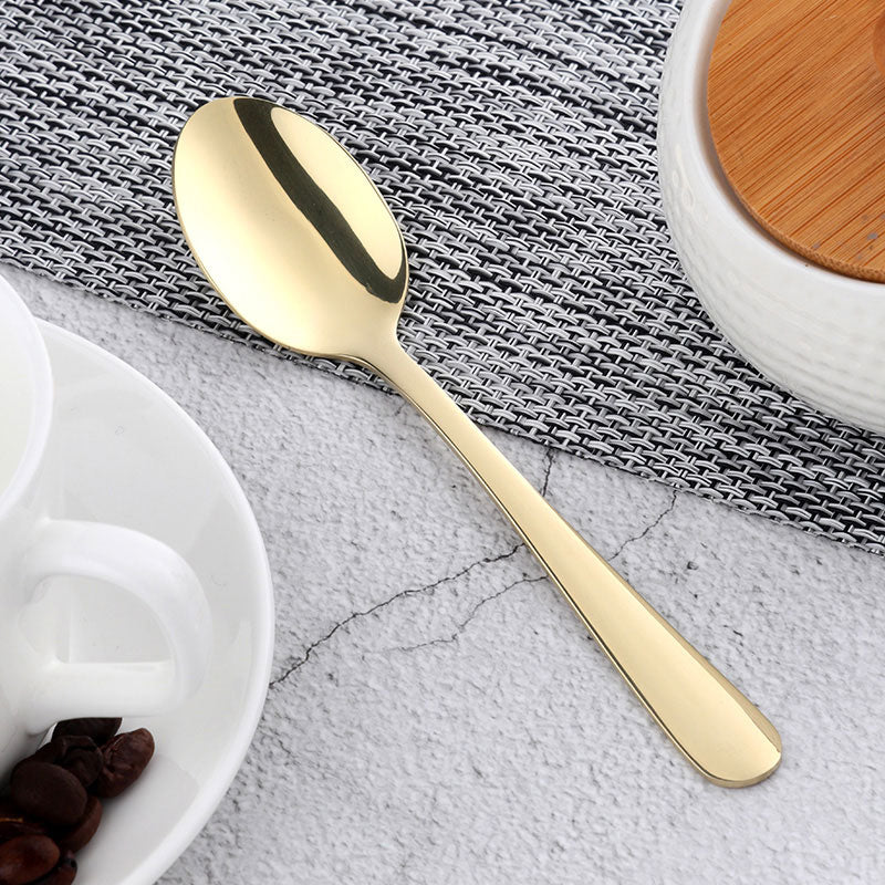 8 Colors Tea Spoons Stainless Steel Coffee Spoon High Quality Dessert Cake Fruit Spoons Gold Small Snack Scoop Dinnerware Tools