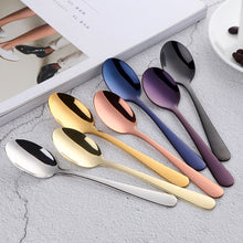 Load image into Gallery viewer, 8 Colors Tea Spoons Stainless Steel Coffee Spoon High Quality Dessert Cake Fruit Spoons Gold Small Snack Scoop Dinnerware Tools