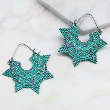 Load image into Gallery viewer, Retro Ethnic Style Engraving Pattern Arabesquitic U Shape Star Earrings For Women Fashion Jewelry Bohemia Earring Bijoux
