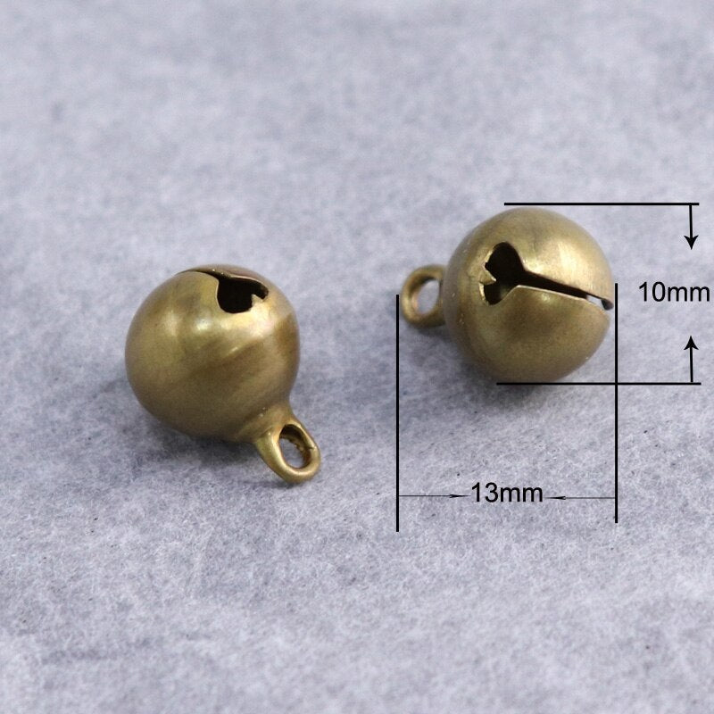 10/20PCS  ChristmasPendant Brass Loose Beads Smal Jingle Bell for Cat Key Ring Ornament  Festival home Decoration Supplies