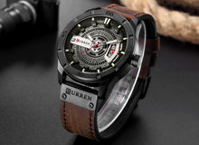 Load image into Gallery viewer, Luxury Watch Brand CURREN Men Military Sports Watches Men&#39;s Quartz Date Clock Man Casual Leather Wrist Watch Relogio Masculino
