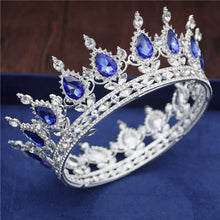 Load image into Gallery viewer, Crystal Vintage Royal Queen King Tiaras and Crowns Men/Women Pageant Prom Diadem Hair Ornaments Wedding Hair Jewelry Accessories