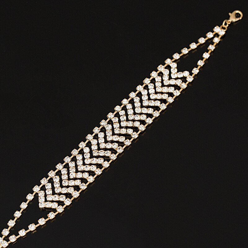 Gold and silver plated girl crystal bracelet 2015 valentine day gift fashion  rhinestone bracelet  stone jewelry B006