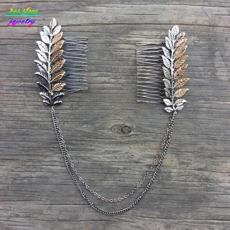 Summer Style Bohemia Leaves Head Crown  Chain And Leaves Hair Comb Wedding Hair Accessories Bijoux