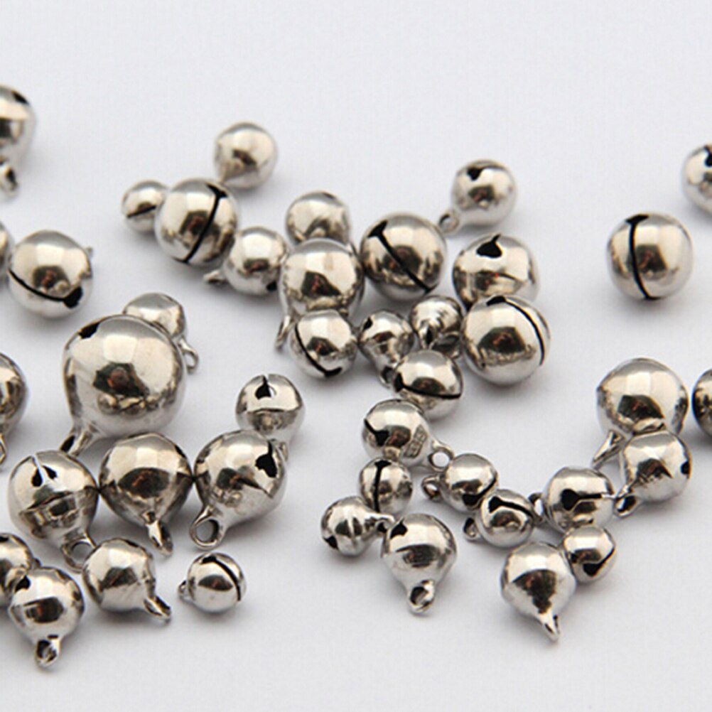 50pcs/lot 6/8/10mm Small Jingle Bells Coppe New Year Festival Jewelry Pendant Metal Fit Christmas Decor 3Sizes