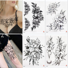 Load image into Gallery viewer, Waterproof Temporary Tattoo Sticker Lotus Rose Pattern Water Transfer Under Breast Shoulder Flower Body Art Fake Tatoo