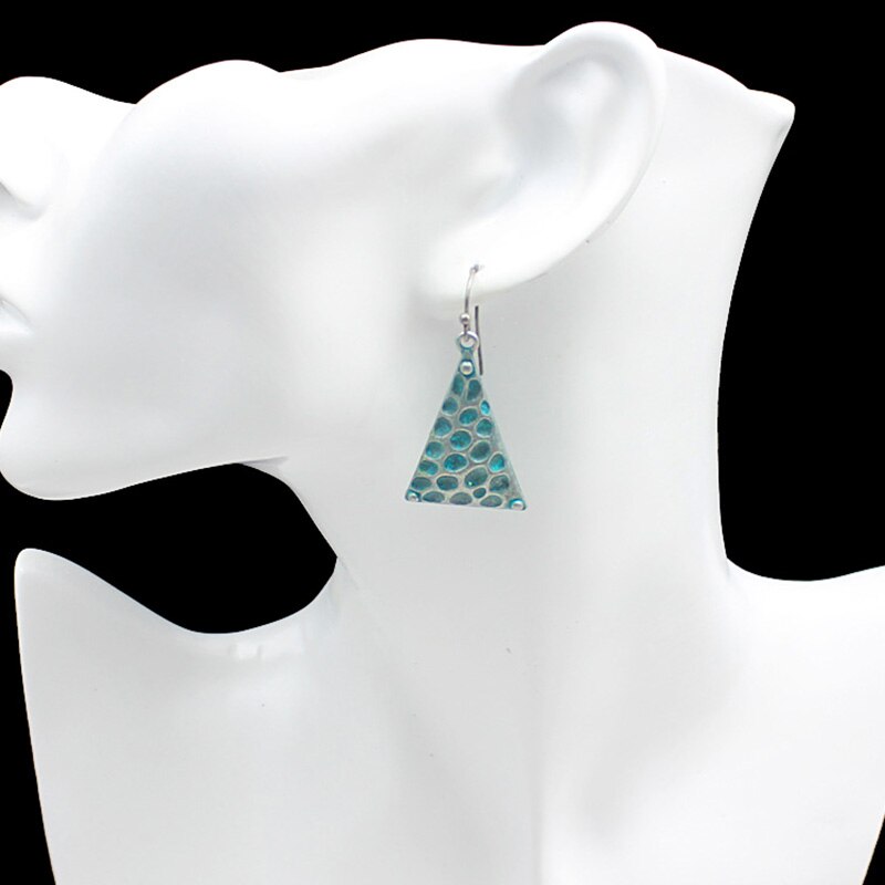 Charm Vintage Bronze Triangle Honeycomb pattern Earrings Bohemia Ethinc Drop Earrings Women Eardrop Fashion Jewelry Gift