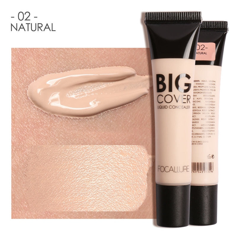 FOCALLURE Full Cover Liquid Concealer Moisturizing Oil-control Waterproof Contour Primer Face Cream Makeup
