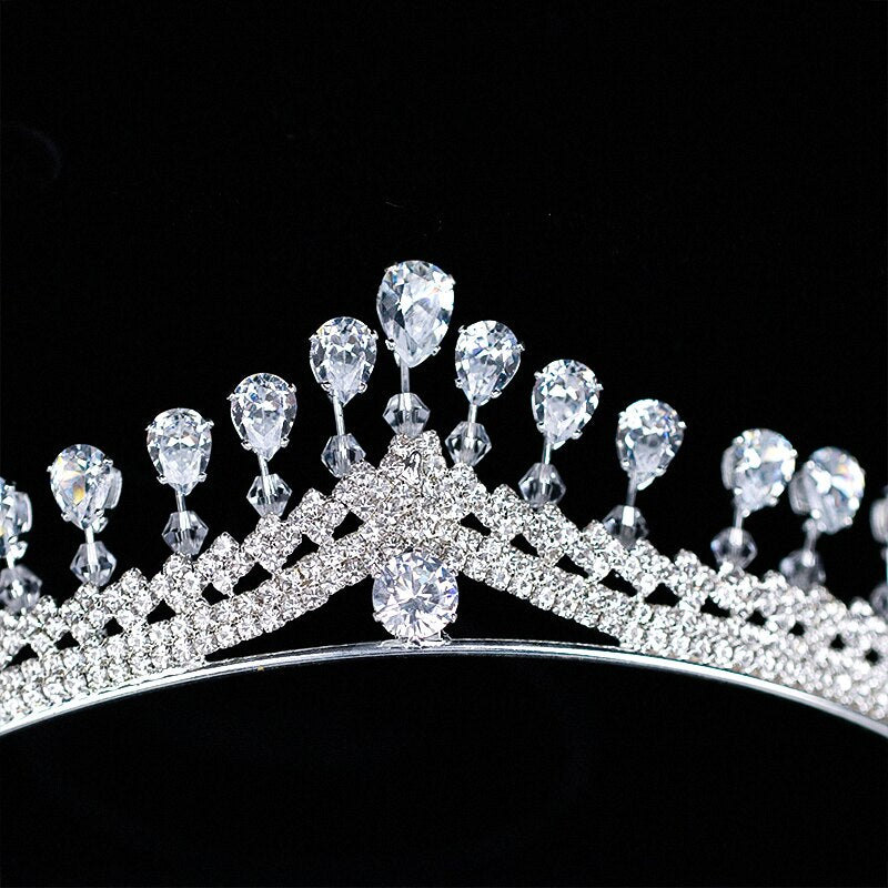 Luxury Womens Crown Headband Crystal Rhinestone Tiara And Crown Hair Band Jewelry Silver Color Bridal Hair Accessories Wedding