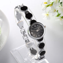 Load image into Gallery viewer, Wholesale Quartz Dial Black Stone Silver Bracelet Women Wristwatch Casual Watch Hot Sale Reloj Drop Shipping