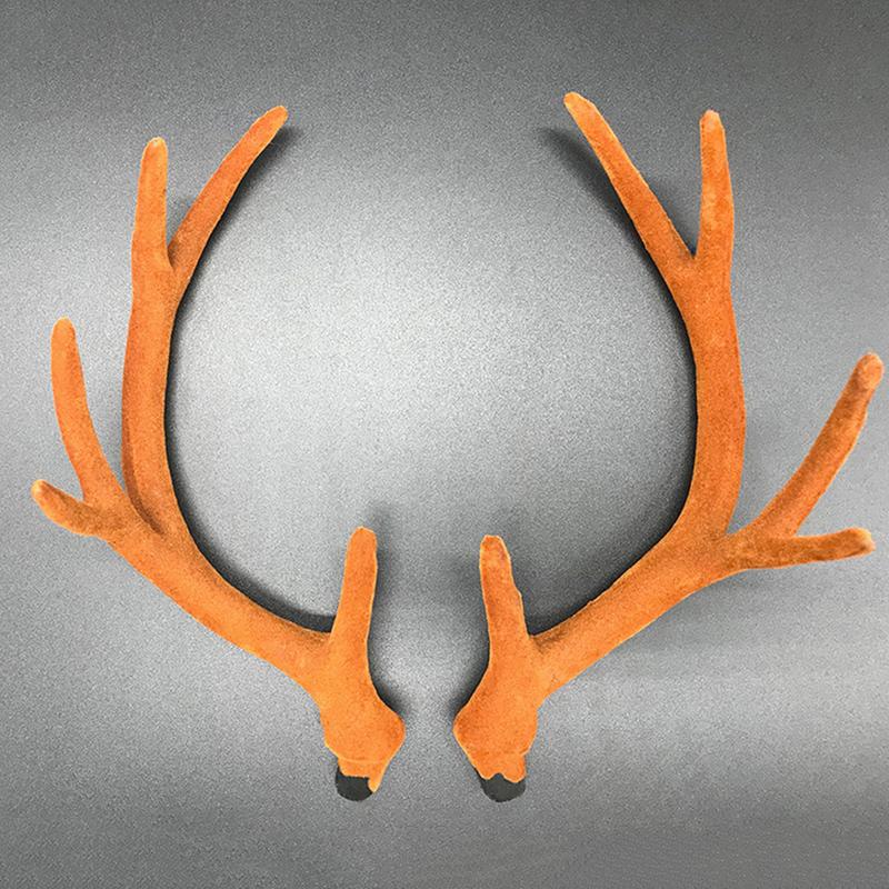 2pcs Simulation Antlers Headwear Headband Flocking Artificial Sika Deer Antlers DIY Accessories for Christmas Party Supplies
