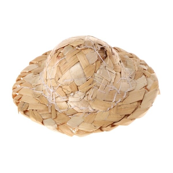 1PC Handmade Straw Woven Hat Adjustable For Parrot Birds Accessories Fashionable