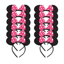 Load image into Gallery viewer, 12pcs Mouse Ears Headband Women Festival Headband Black Sequin Pink Hallowee Birthday Party Gift Kid Mom Hair Accessories