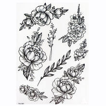 Load image into Gallery viewer, Waterproof Temporary Tattoo Sticker Lotus Rose Pattern Water Transfer Under Breast Shoulder Flower Body Art Fake Tatoo